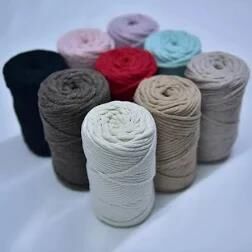 Elhissi Makrome İpi Büklüm Tarama No:3 6 Farklı Renk 24957