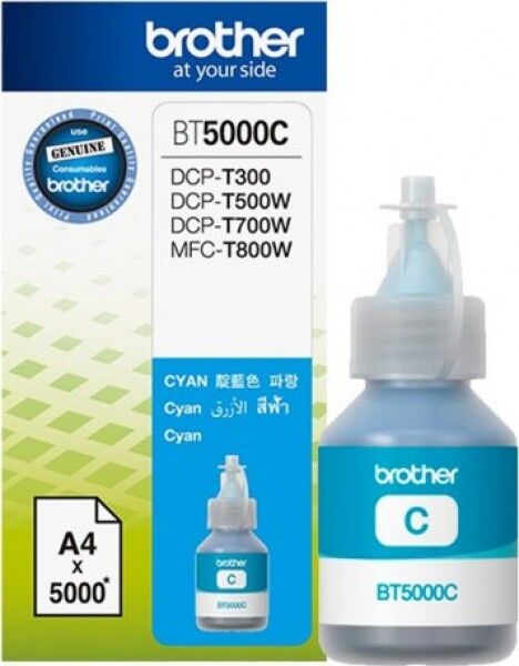 Brother Bt5000c Cyan Mavi 5.000 Sayfa Şişe Mürekkep Dcp-t300-310-500-510-700-710 Mfc-t800-810