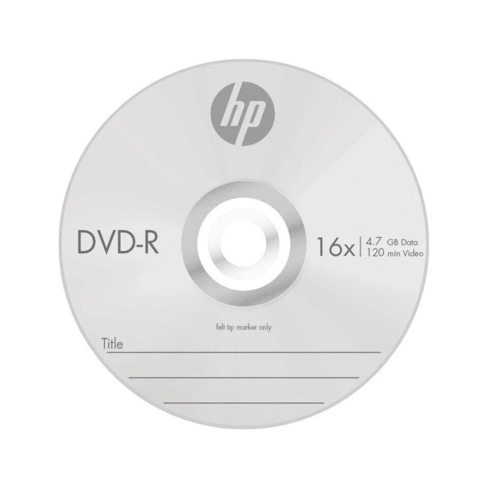 Hp Dvd-r 4,7gb/120min Video 16x Shrink Recortable