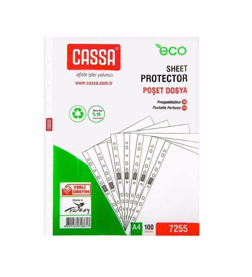 Cassa Poşet Dosya 35 Mic Eco 100'lü Paket 7255