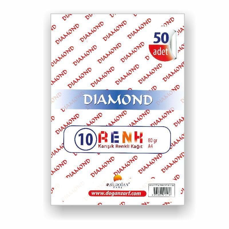Diamond Fotokopi Kağıdı 50'li Paket Karışık Renkli M-50303