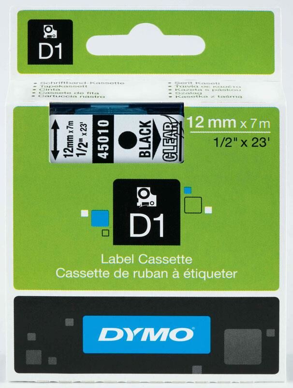 Dymo D1 Yedek Şerit 12 Mm X 7 Mt Şeffaf / Siyah (45010) Dy-0720500