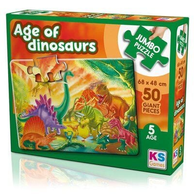 Ks Games Jumbo Puzzle 50 Parça The Age Of Dinosaurs Jp-31012