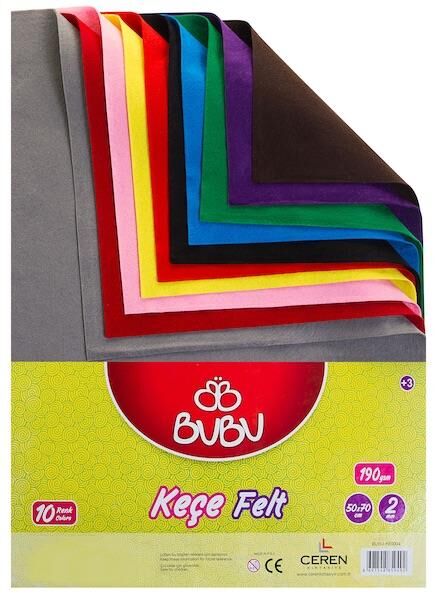 Bu-bu Keçe 50x70 10'lu Paket Karışık Ke0004