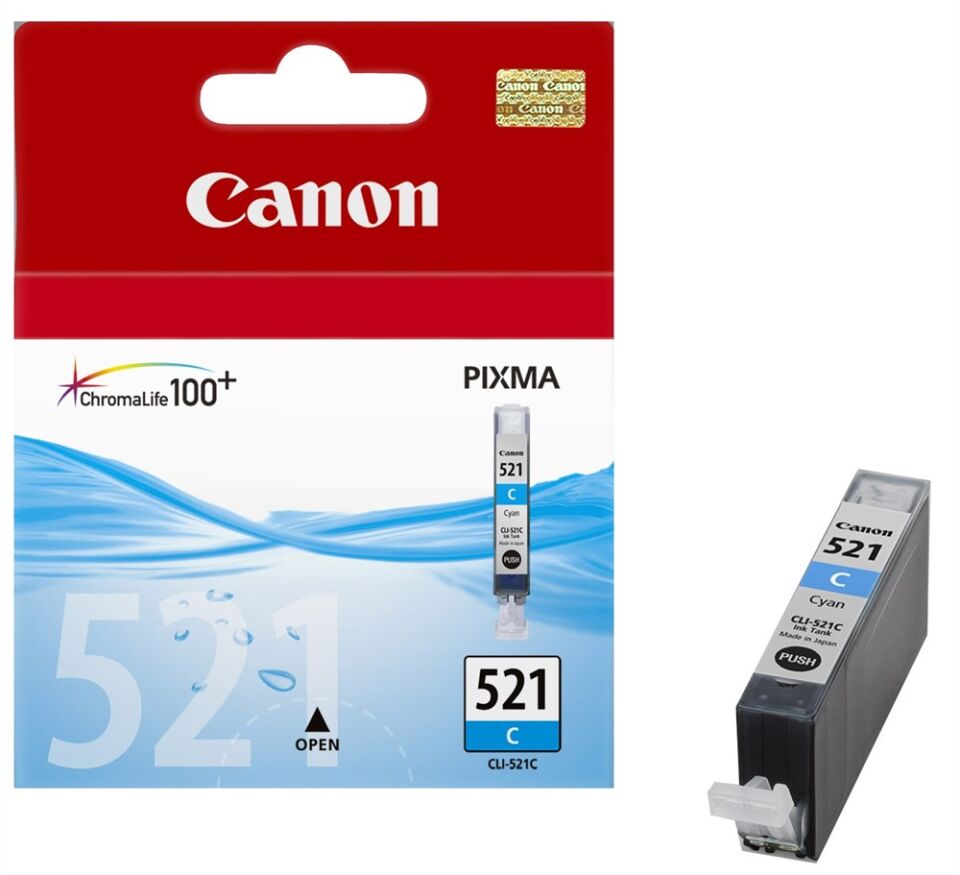 Canon Cli-521c Cyan Mavi Mürekkep Kartuş Mp260-540-550-560-620-630 Mx860-870