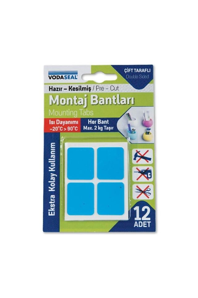 Vodaseal Montoj Bantı Hazır Kesilmiş 12li Mavi-beyaz