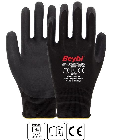 Beybi B-flex120 10beden 12li Micro Köpük Nitril Eldiven (4131x)