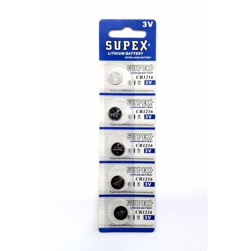 Supex Cr1216-c5 3v Lityum Düğme Pil 5'li Paket