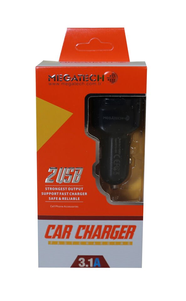 Megatech T-05m24 Siyah 3.1a 2usb Araç Şarj Cihazı