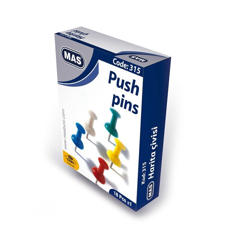 Mas Renkli Harita Çivisi Silindirik 315