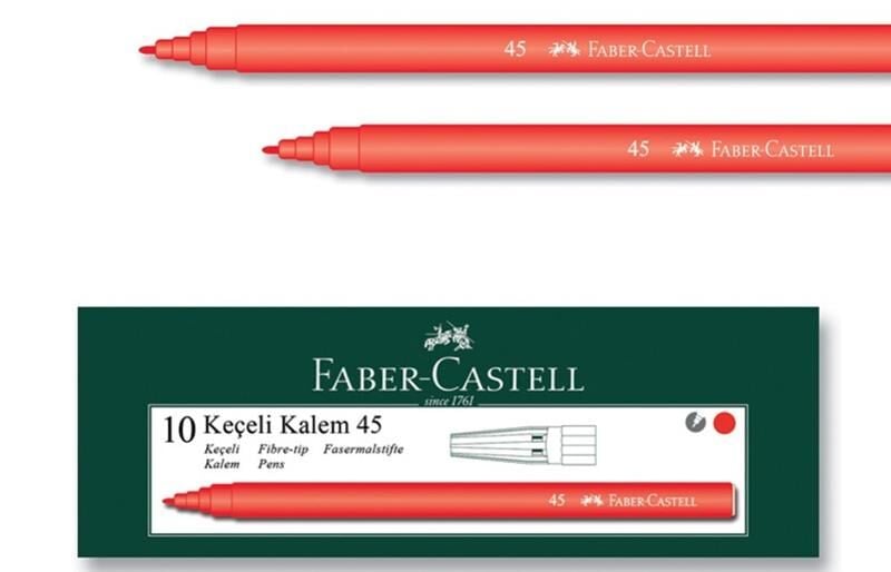 Faber Castell Keçeli Kalem 45 Kırmızı 895