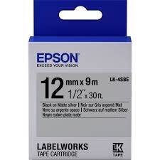Epson Lk-4tbn Şeffaf Üzeri Siyah 12mm 9metre