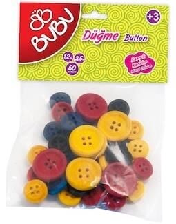 Bu-bu Renkli Düğme 1.2cm-2.5cm 40'lı Hs0007