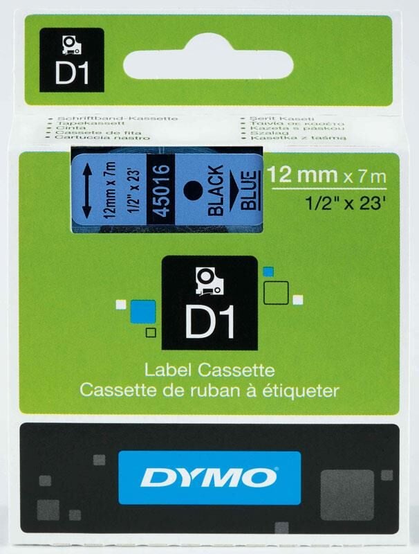 Dymo D1 Yedek Şerit, 12 Mm X 7 Mt, Mavi/ Siyah (45016) Dy-0720560