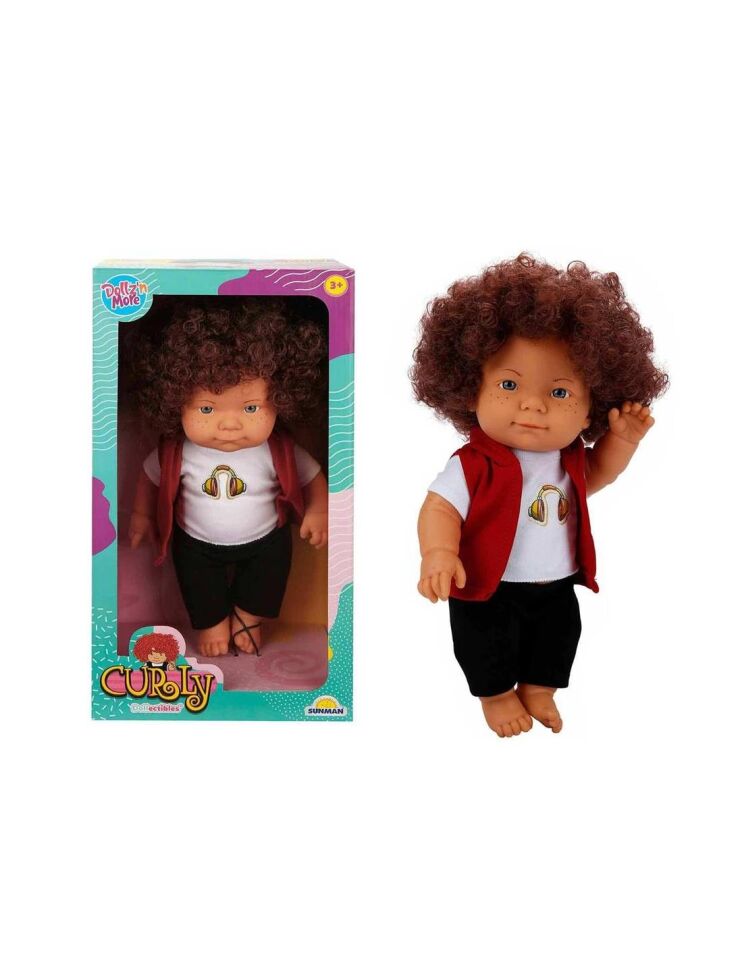 Sunman Curly Kıvırçık Saçlı Bebek 35 Cm Sun-s01030151