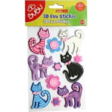 Bu-bu 3d Eva Sticker Kediler St0103