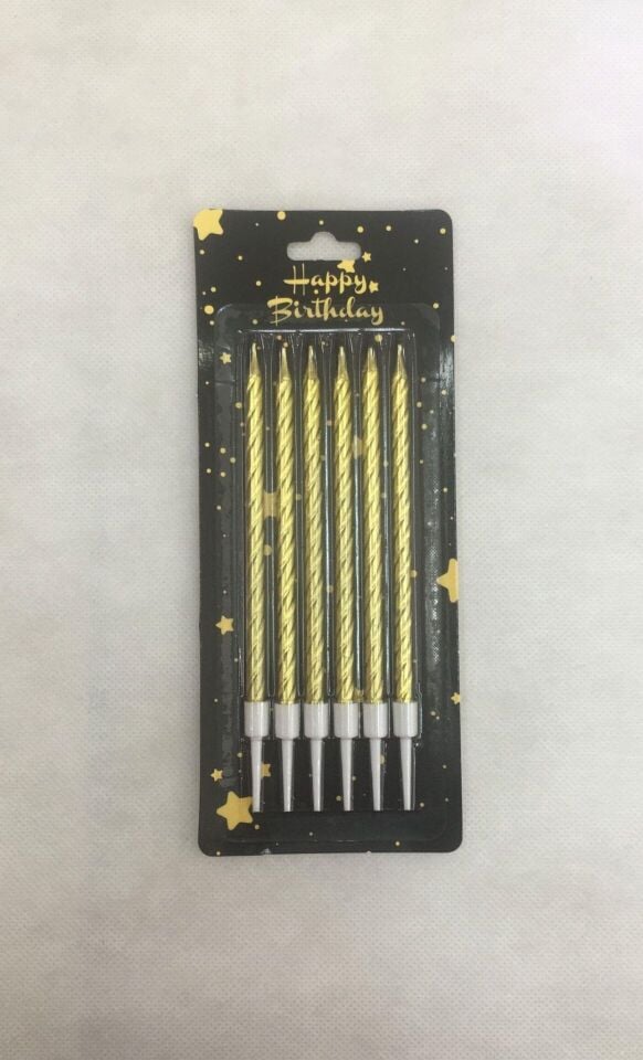 Nedi Mum 6'lı Çubuklu Burgulu 13 Cm Altın Nd-2236g