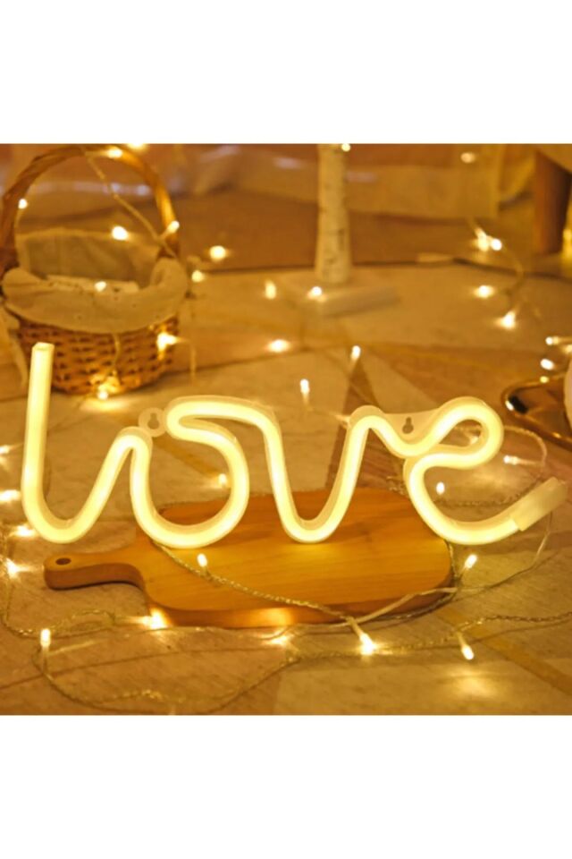 Nedi Işık Pilli Led El Yazı Love 34*13 Cm Sarı Nedi-3413y