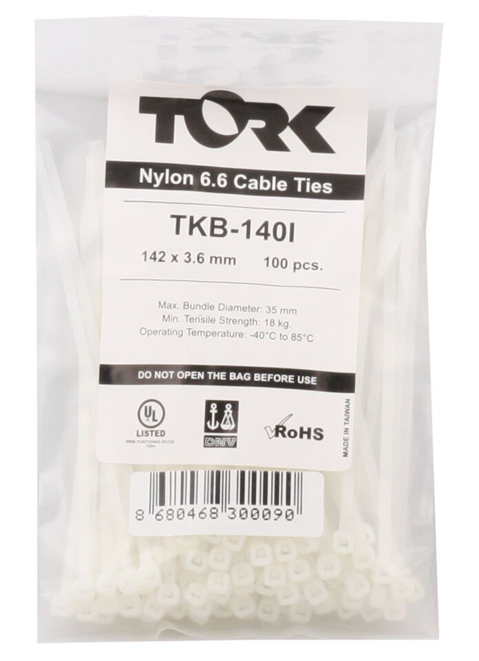 Tork Tkb-140i 3.6-142 Beyaz Kablo Bağı 100lü Paket