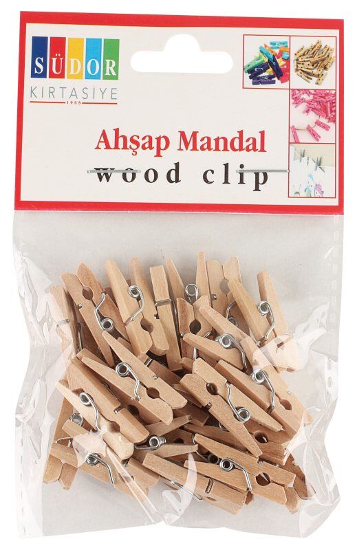 Südor Ahşap Mandal Küçük 2,5 Cm 30'lu Naturel Bs100