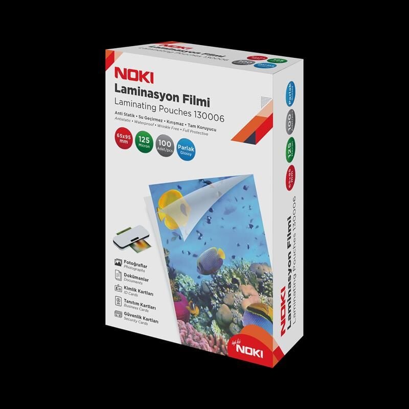 Noki Laminasyon Filmi 65x95mm 125 Mic. Parlak 100'lü 130006