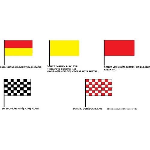 Buket Cankurtaran Bayrağı 70x105 Cm Beyaz - Kırmızı