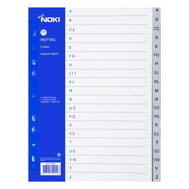 Noki Seperatör A-z Harf Plastik 59229