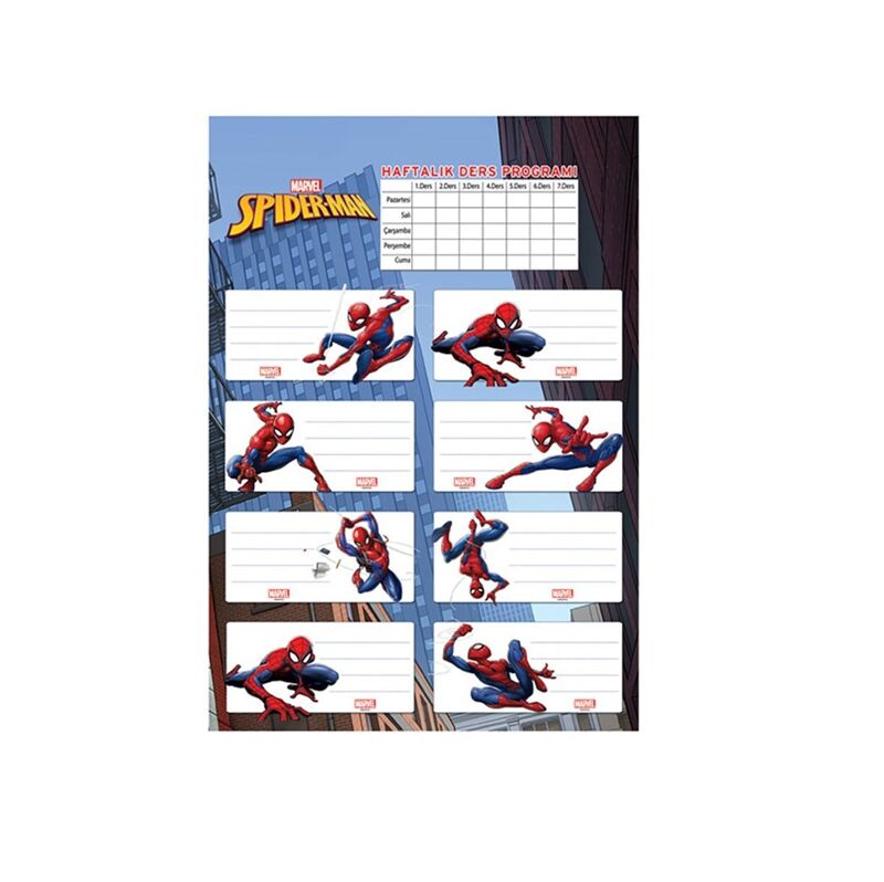 Spider-man Ders Programlı 3lü Etiket 220130-06