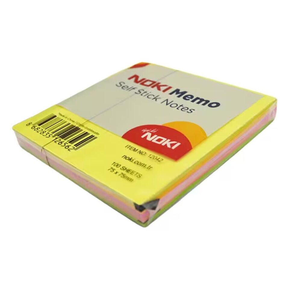 Noki Yapışkanlı Not Kağıdı Memo 75x75 Küp Neon 100 Yp No:12042