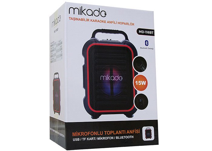 Mikado Md-116bt 15w 2 Adet Kablosuz El+baş-ense Mikrofonlu Usb-sd Bluetoothlu Toplantı Anfisi