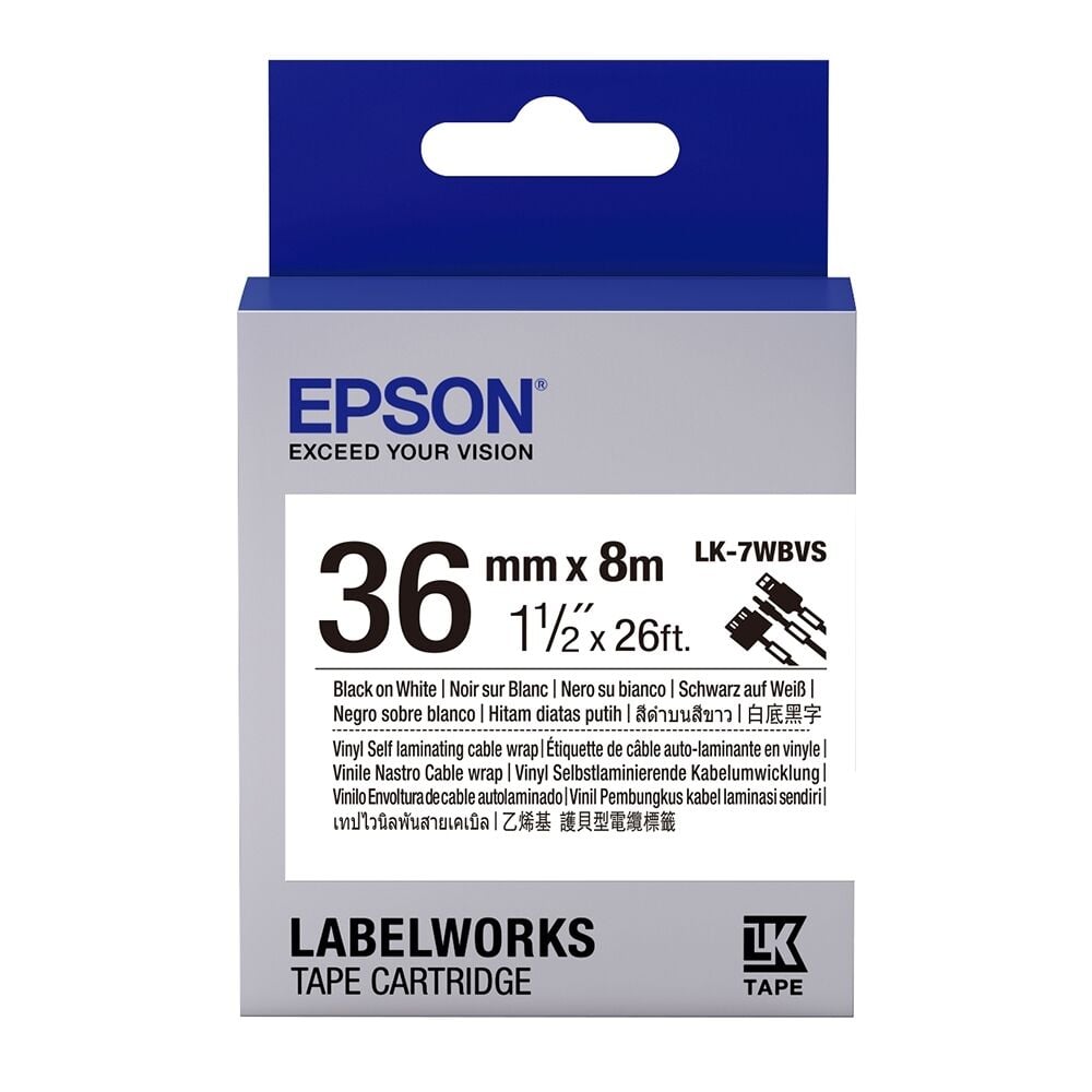 Epson Lk-7wbvs Slcw Beyaz Üzeri Siyah 36mm 8 Metre Etiket