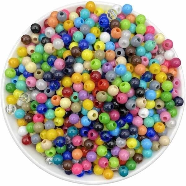 Esmay Plastik Boncuk 6mm Karışık 500gr B3993