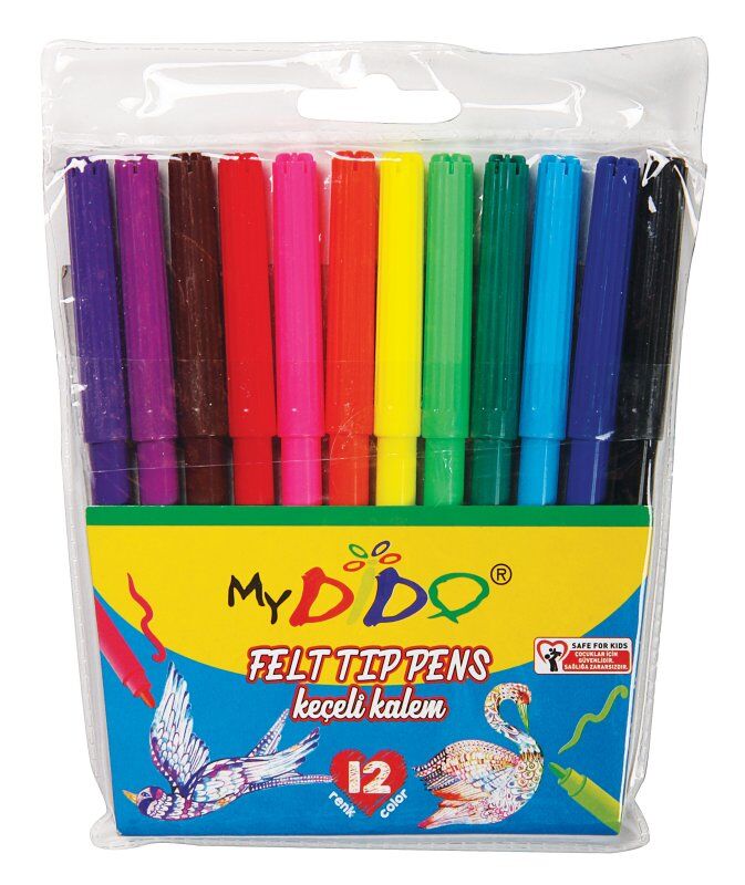 Mydido Keçeli Kalem 12 Renk Kk01