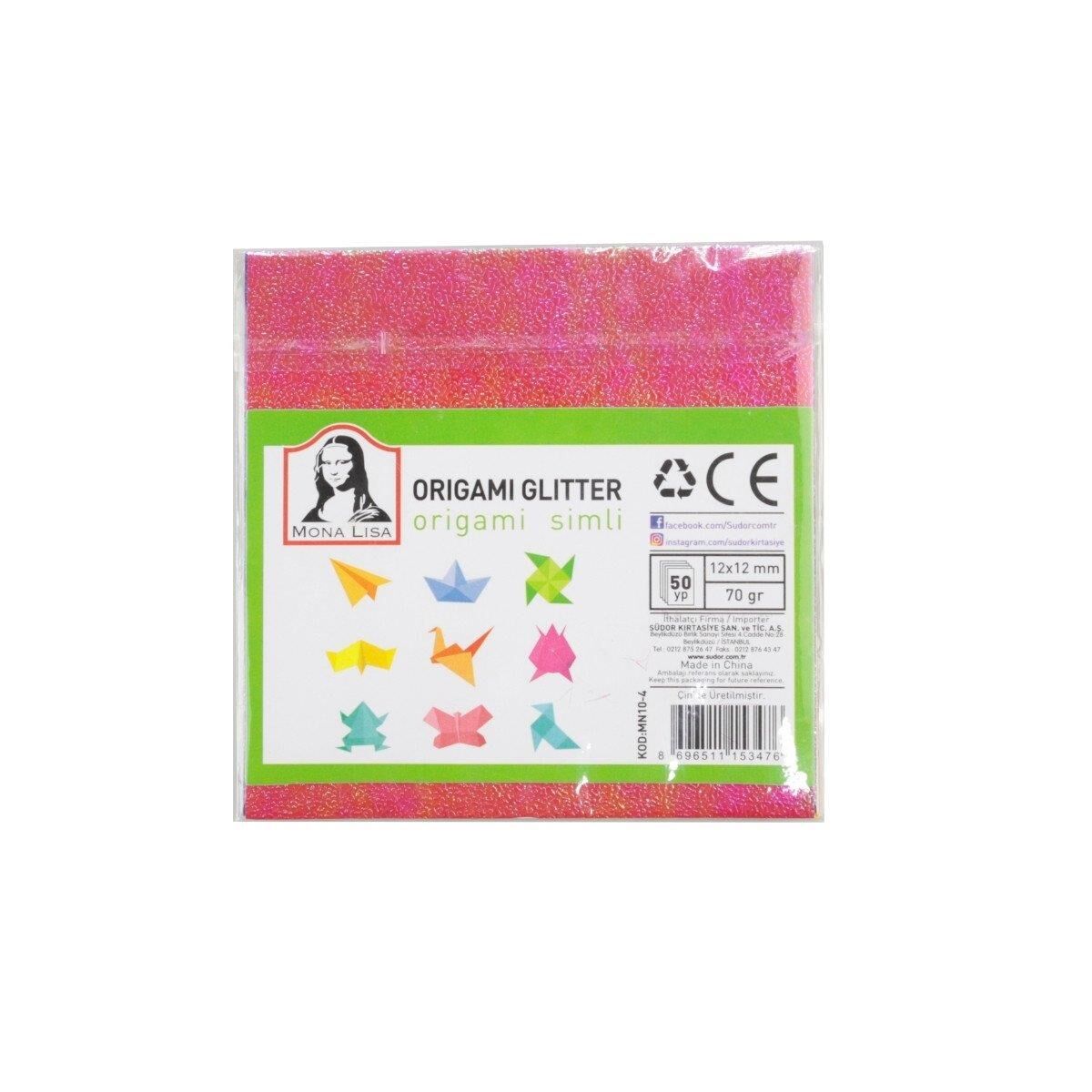 Monalisa Simli Origami Kağıdı 12x12 Cm 70gr 50 Yp. Mn10-4