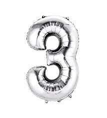 Nedi Folyo Balon Rakam 40'' 100 Cm Gümüş ( 3 )