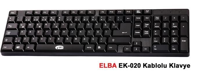 Elba Ek-020 F Usb Siyah Türkçe Kablolu Standart Klavye