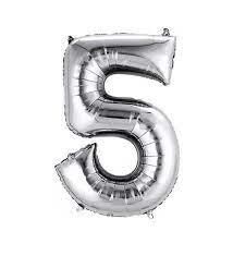 Nedi Folyo Balon Rakam 40'' 100 Cm Gümüş ( 5 )