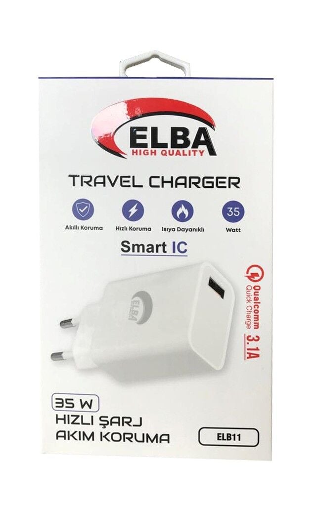 Elba Elb11 Elb-35w Usb 35w Hızlı Şarj Akım Koruma Ev Şarj Kafa