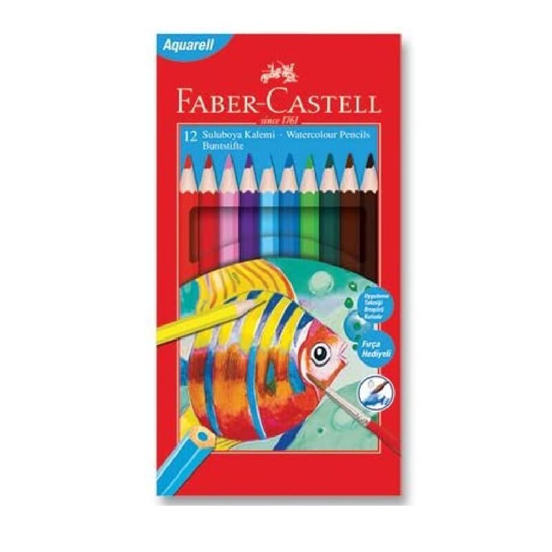 Faber Castell Kuru Boya Kalemi 12'li Aquarell Karton 1674