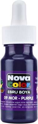 Nova Color Ebru Boya 30ml Damlalıklı Mor Nc-248