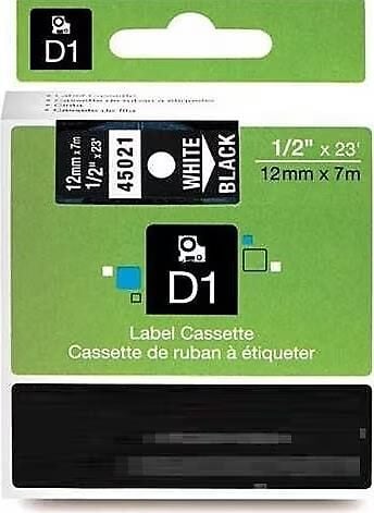 Dymo D1 Yedek Şerit 12 Mm X 7 Mt Siyah / Beyaz (45021) Dy-0720610