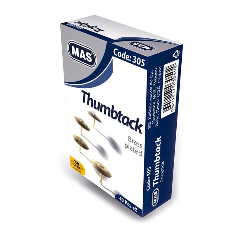 Mas Raptiye Sarı Pirinç Kaplı 305