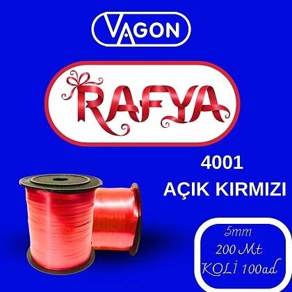 Vagon Rafya 5 Mm X 200 Mt Açık Kırmızı 4001
