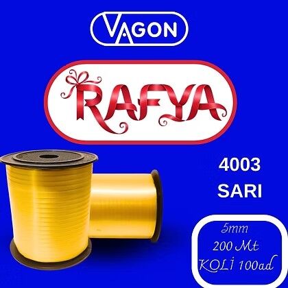 Vagon Rafya 5 Mm X 200 Mt Sarı 4003