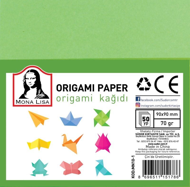 Monalisa Origami Kağıdı 9x9 Cm 50 Yp. Mn10-1