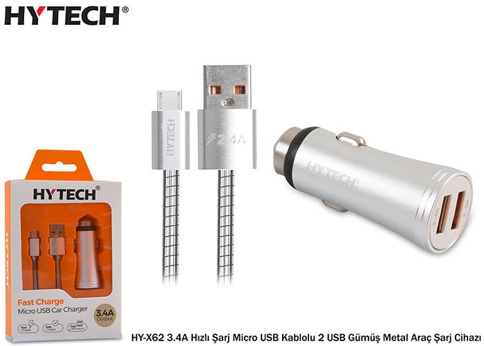 Hytech Hy-x62 3.4a Hızlı Şarj Micro Usb Kablolu 2