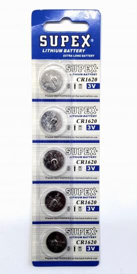 Supex Cr1620-c5 3v Lityum Düğme Pil 5'li Paket