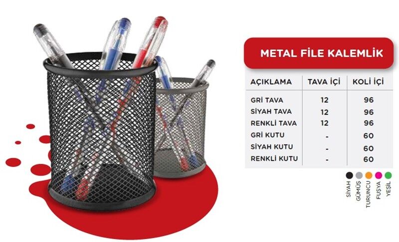 Stilo Kalemlik Metal File Siyah Klm-1124-s