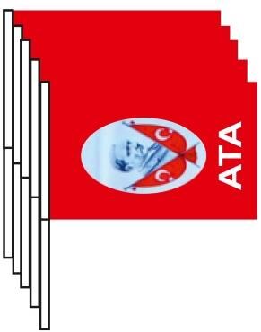 Buket Bayrak Sopalı Atatürk 40'li 22x32 Cm Bkt-302