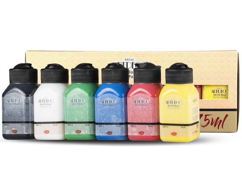Artdeco Akrilik Boya 6x75ml Set - Canlı Renkler Lv-y-070i-as1